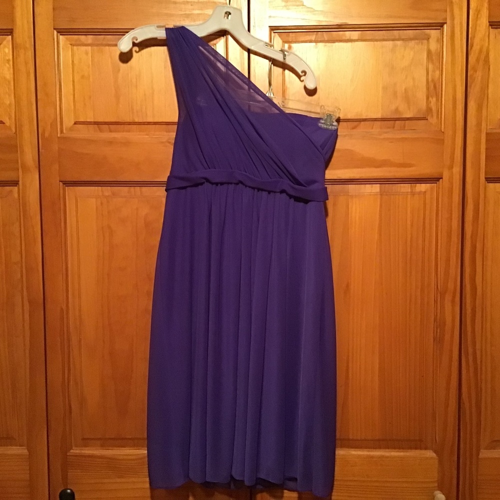 Short indigo size 10 David’s Bridal bridesmaid dress